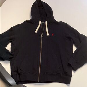 Ralph Lauren Black Hoodie with Red Logo